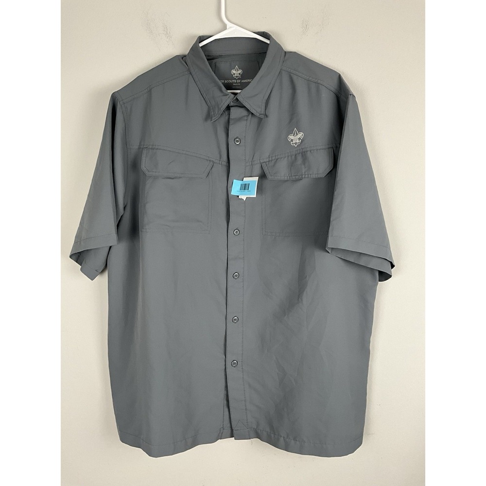 Boy Scouts of America Men's XL Long-Sleeve Vented Uniform Shirt – Gray